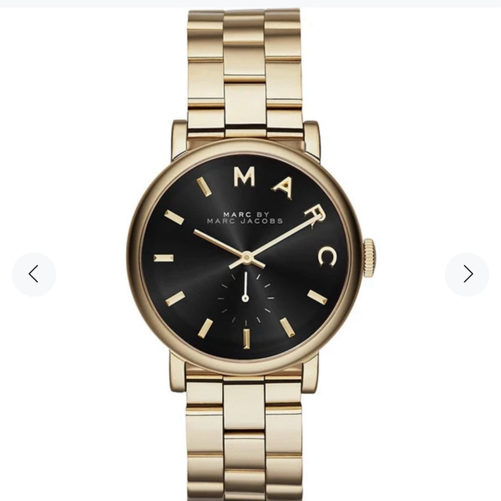 Marc by Marc Jacobs Black Dial Gold Bracelet Watch MBM 3355